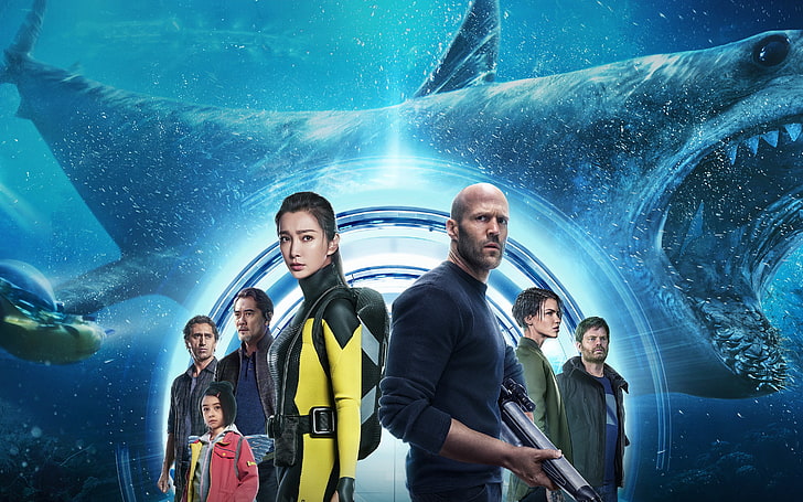The Meg 2018 Latest HD Movie Poster, group of people, men, adult