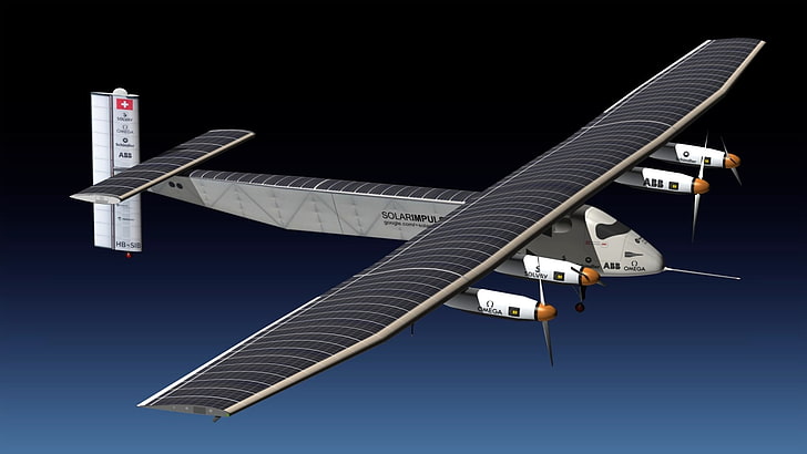 the plane, fly, due, able, the energy of the Sun, Solar Impulse 2, HD wallpaper