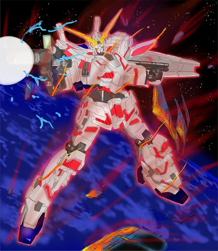 RX-0 Unicorn Gundam, Mobile Suit Gundam Unicorn, anime, mechs, HD wallpaper