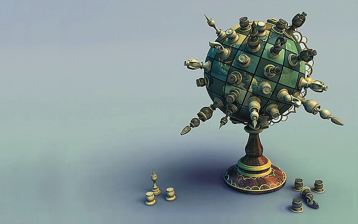 chess, sphere, art and craft, indoors, no people, creativity, HD wallpaper