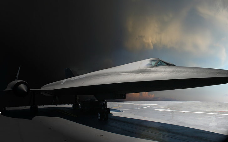 gray jetplane, aircraft, military, airplane, war, Lockheed SR-71 Blackbird, HD wallpaper