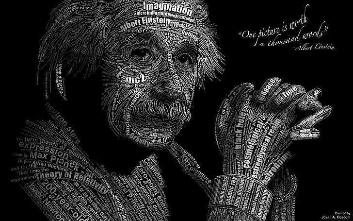 Albert Einstein poster, formula, math, mathematics, physics, science