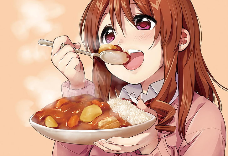 anime, anime girls, food, Koufuku Graffiti, food and drink, HD wallpaper