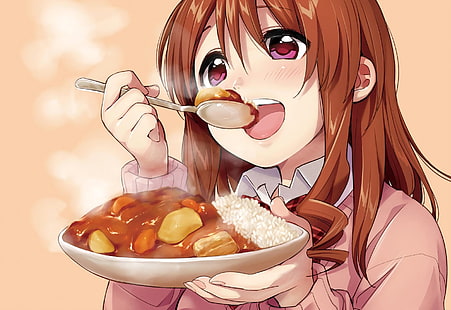 Anime girl eating ramen made with Generative AI. Stock Illustration | Adobe  Stock