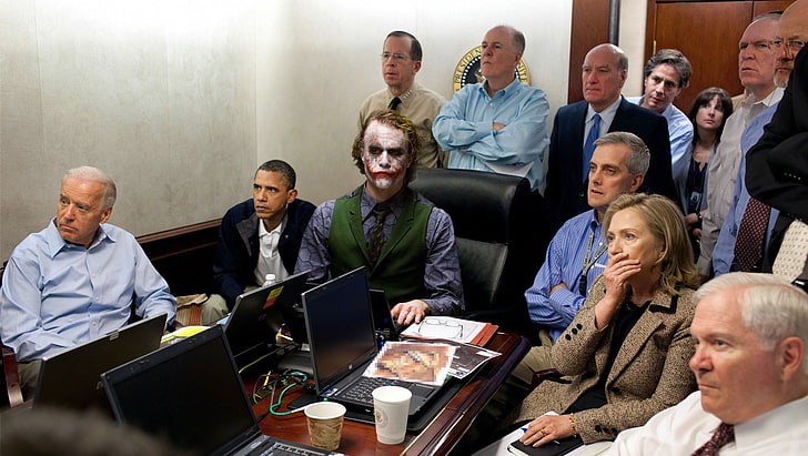 Joker character, Barack Obama, Photoshop, humor, photo manipulation