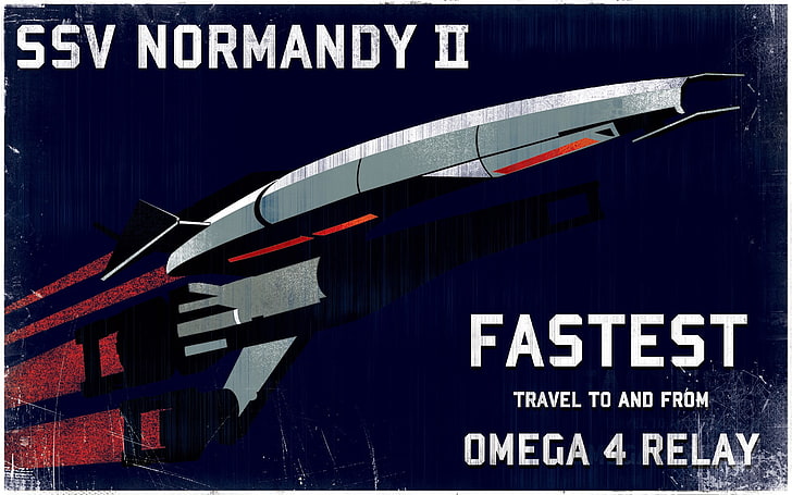 Mass Effect 2, Normandy SR-2, video games, artwork, text, western script, HD wallpaper