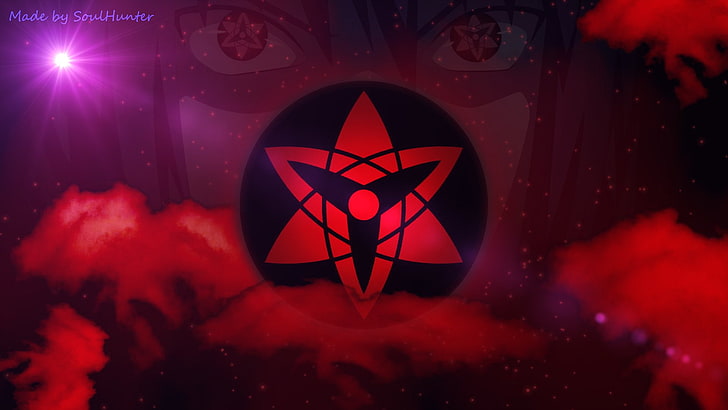 Akatsuki eye logo, Anime, Naruto, Mangekyō Sharingan, Sasuke Uchiha, HD wallpaper