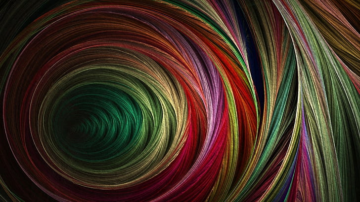 digital art, abstract, spiral, colorful, circle, HD wallpaper