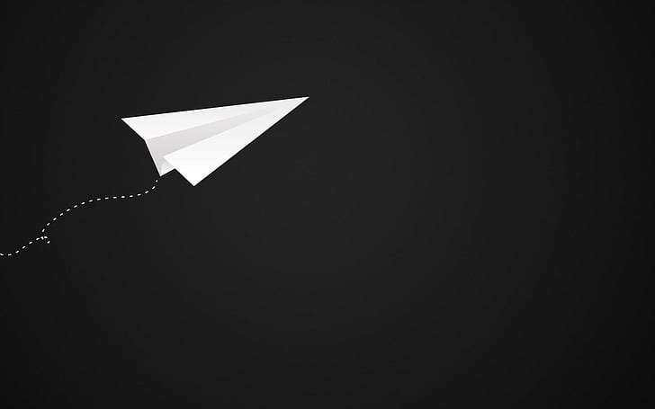 Paper plane, white paper plane, minimalistic, 1920x1200