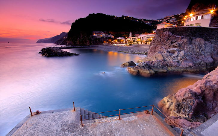 water, The city, pier, Portugal, Ponta Do Sol, Madeira Island Portugal