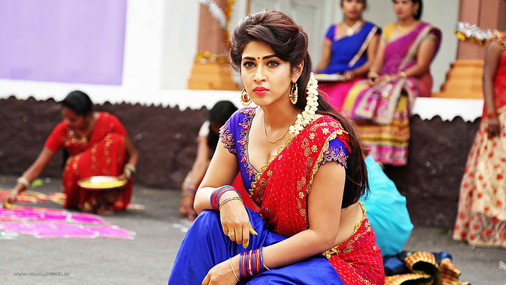 5K, Sonarika Bhadoria, Telugu Actress, Saree, traditional clothing, HD wallpaper