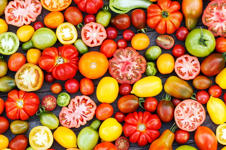 assorted color of ball lot, vegetables, food, tomatoes, food and drink, HD wallpaper