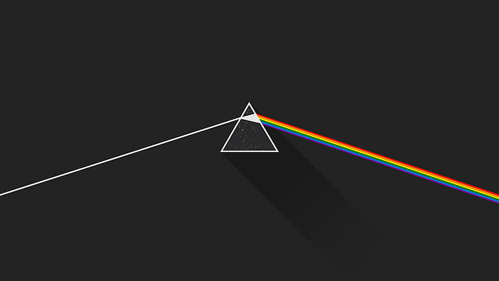 Pink Floyd, The Dark Side of The Moon, triangle shape, multi colored HD wallpaper