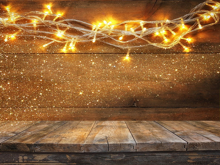 Holiday, Christmas, Christmas Lights, Wood, HD wallpaper