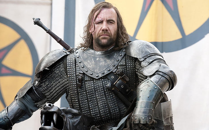 black metal body armor, warrior, dog, Game of Thrones, The Hound, HD wallpaper