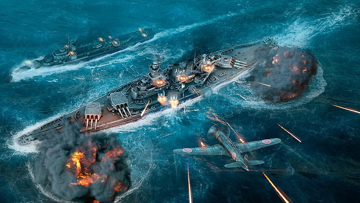 World of Warships, ships, fighter, HD wallpaper