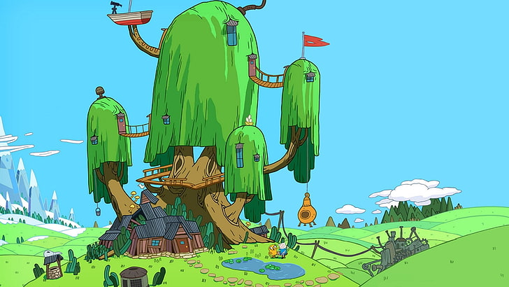 trees adventure time adventure time with finn and jake tree house 1920x1080  Architecture Houses HD Art, HD wallpaper
