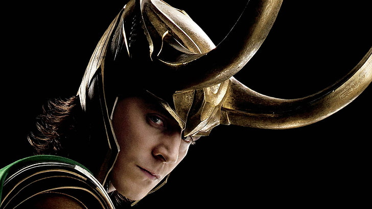 Thor, Loki, Tom Hiddleston, studio shot, black background, portrait, HD wallpaper