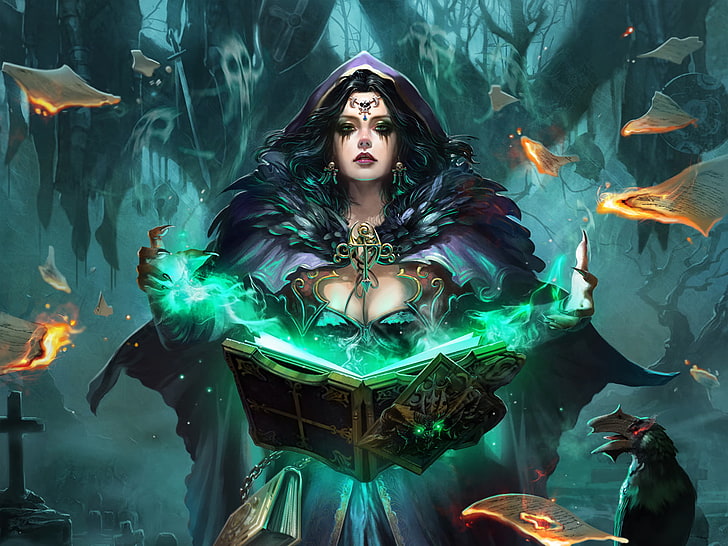 Video Game, Legend Of The Cryptids, Book, Fantasy, Girl, Witch, HD wallpaper
