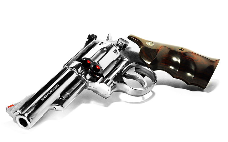 HD wallpaper: silver revolver, weapons, background, S&W, white  background | Wallpaper Flare