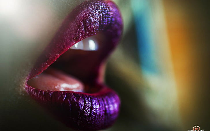 Women, Lips, Lipstick, Purple, women's purple lipstick