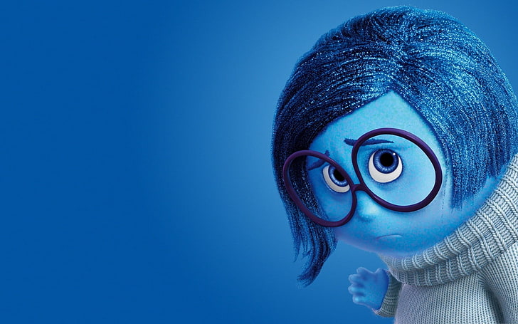 Sadness from Inside Out, 2015, emotion, blue, human Face, women, HD wallpaper