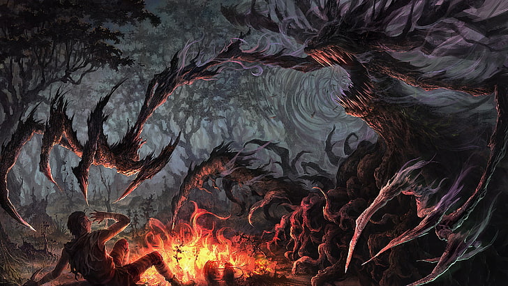 monster illustration, Dragon's Crown, fantasy art, heat - temperature, HD wallpaper