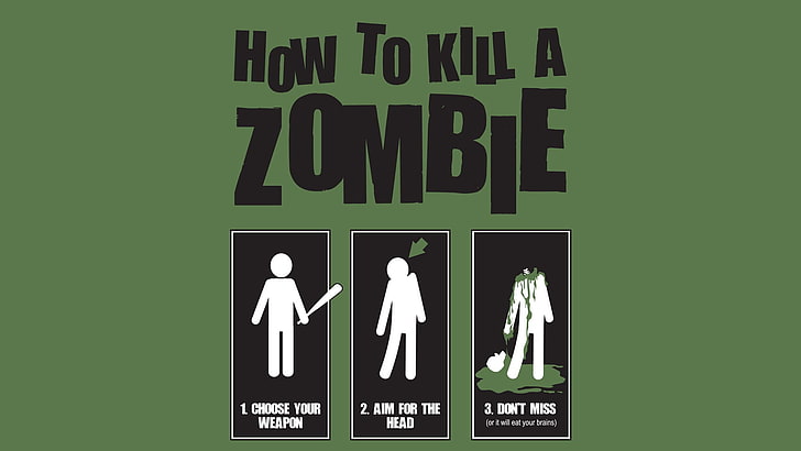How to Kill a Zombie signage, quote, humor, infographics, zombies, HD wallpaper
