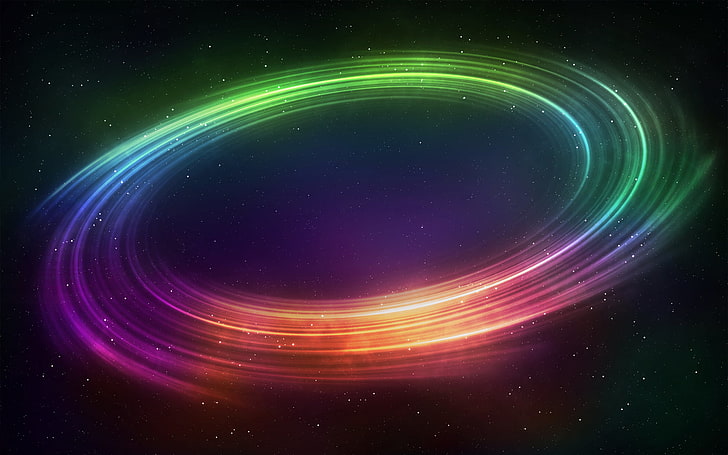 abstract, colorful, digital art, planetary rings, space art, HD wallpaper