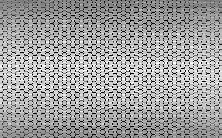 Metal honeycomb pettern, black and gray honeycomb graphic arts, HD wallpaper