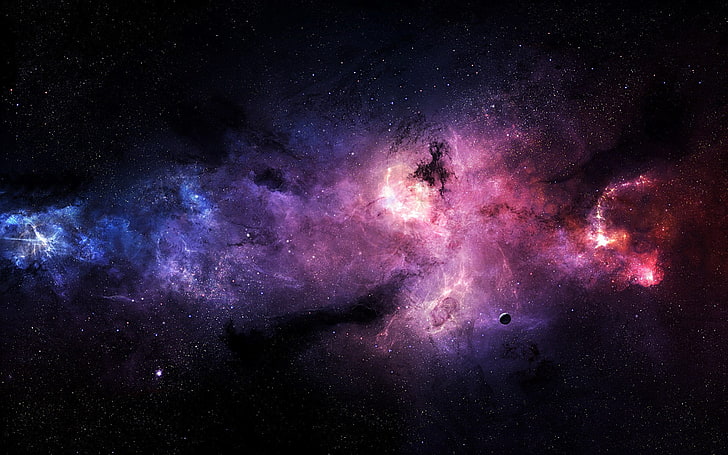 outer space, space art, digital art, night, astronomy, galaxy, HD wallpaper