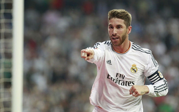 Sergio Ramos, footballers, Real Madrid, captain, Spain, sport, HD wallpaper