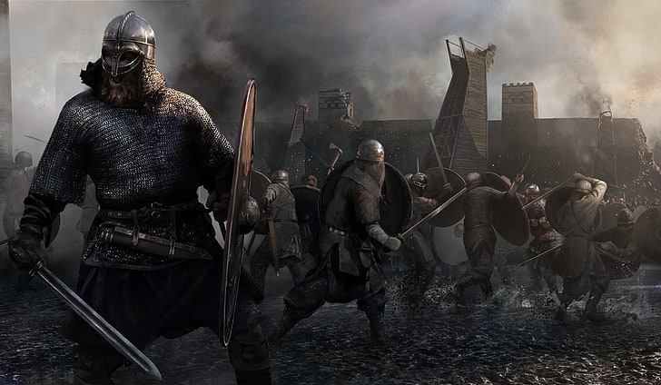 the battle, warriors, Total War, Attila, Horsa, HD wallpaper