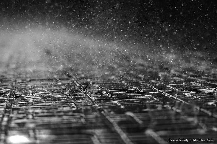cobble, mood, rain, sidewalk, storm, wet, HD wallpaper