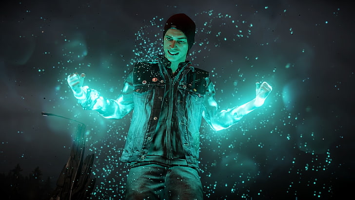 men's gray top, inFamous, Infamous: Second Son, video games, one person, HD wallpaper