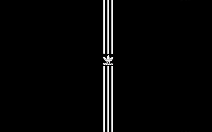 adidas logo wallpaper, Products, Sport, studio shot, black background, HD wallpaper