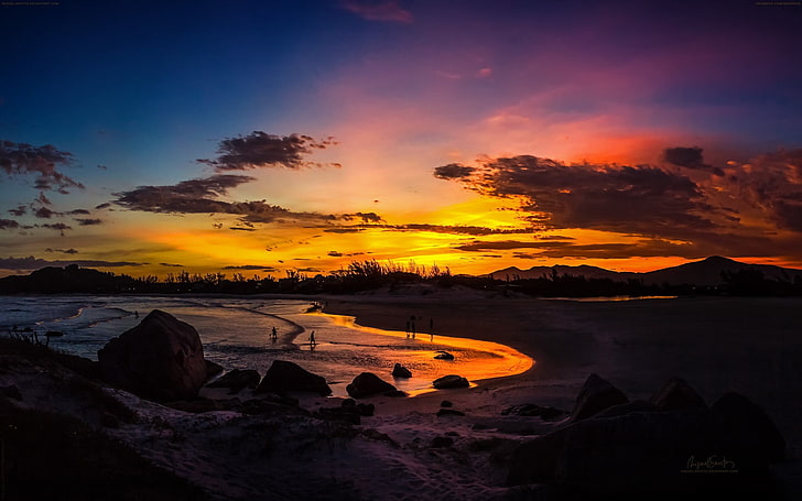dusky twilight-Nature HD wallpaper, body of water, sunset, scenics - nature