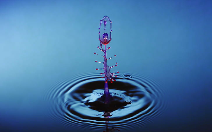 2560x1600 px macro Ripples Simple Background splashes Water Drops Space Other HD Art