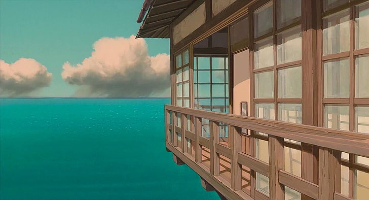 Spirited Away, Studio Ghibli, anime, water, built structure