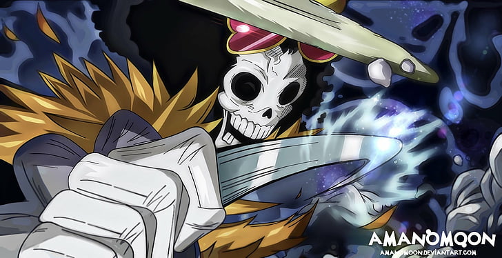 Anime, One Piece, Brook (One Piece), Skeleton, Sword, disguise