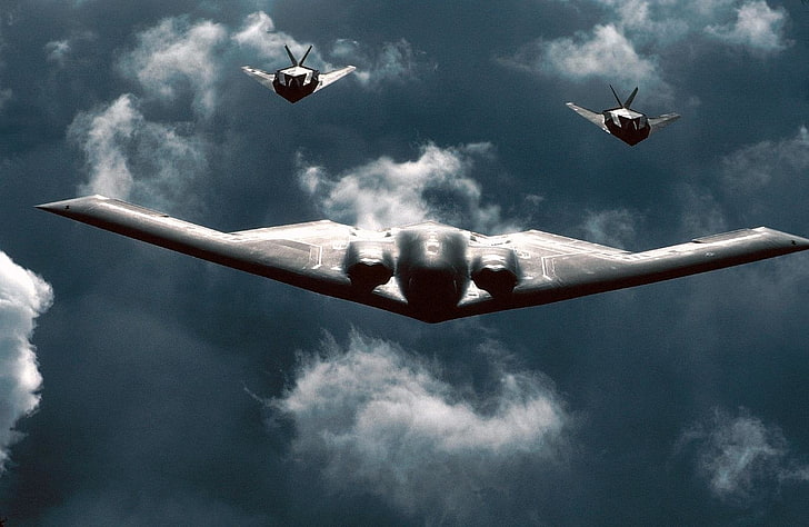 grey stealth fighter jets, Bombers, Northrop Grumman B-2 Spirit, HD wallpaper