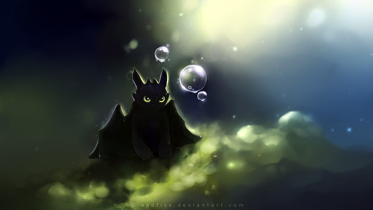 Toothless dragon illustration, Night Fury, How to Train Your Dragon