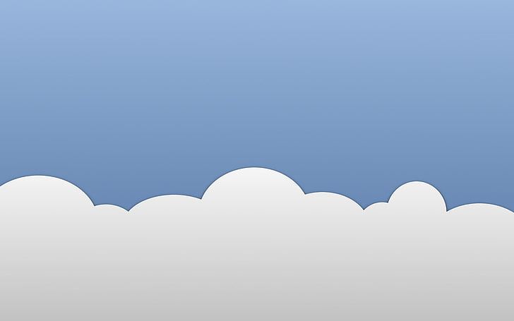 white cloud clip art, blue, clouds, minimalism, simple, simple background, HD wallpaper