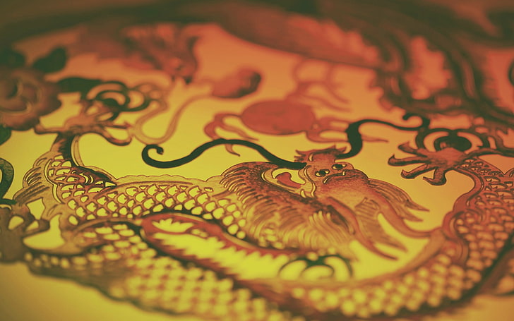 dragon, China, indoors, art and craft, creativity, close-up, HD wallpaper