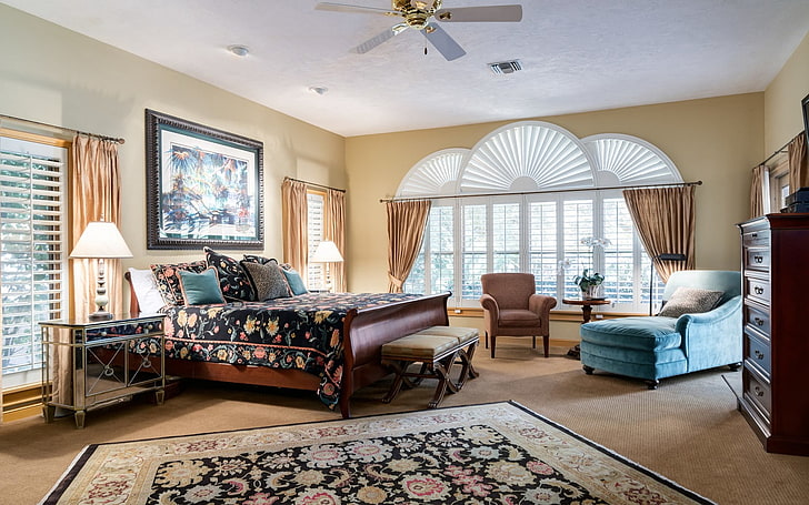 assorted-color bedroom furniture set, pillow, design, window, HD wallpaper