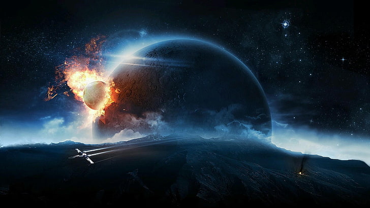 universe, planet, space, outer space, space art, earth, special effects, HD wallpaper