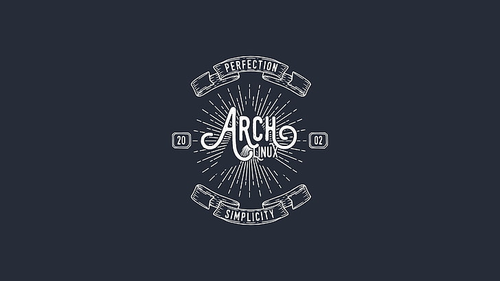 Arch Linux logo, black background, studio shot, copy space, indoors, HD wallpaper