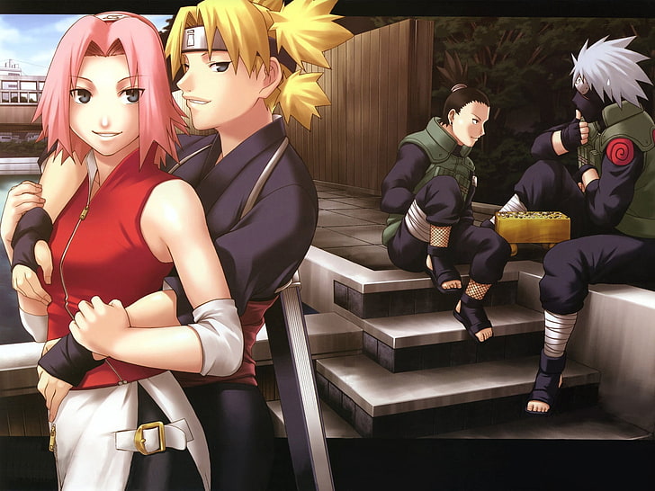 Naruto Shippuden, Temi Marie, Sakura, Shikamaru, and Hatake Kakashi wallpaper, HD wallpaper