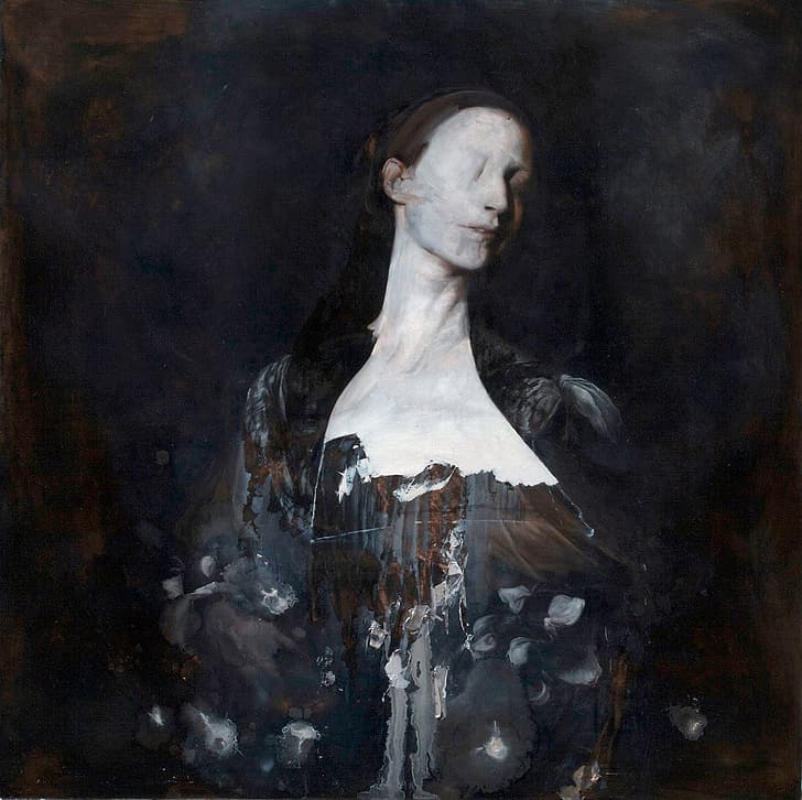 The Nature of Fear, Nicola Samori, painting, horror, Baroque portraiture, HD wallpaper
