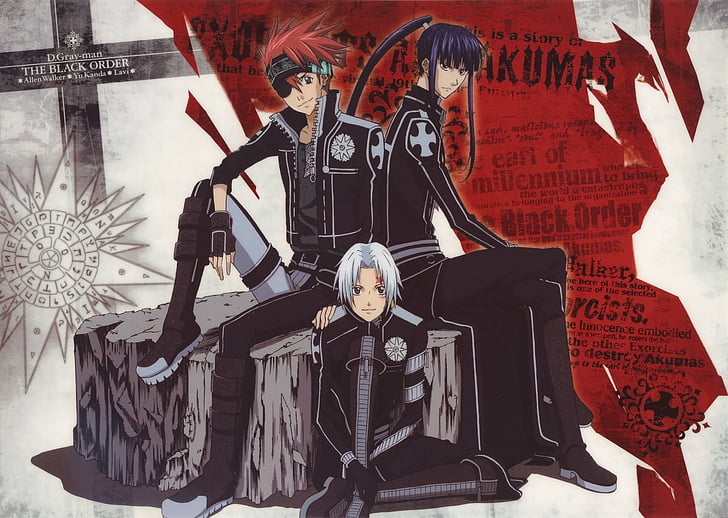 Anime, D.Gray-man, Allen Walker, Lavi (D. Gray-Man), Yu Kanda, HD wallpaper
